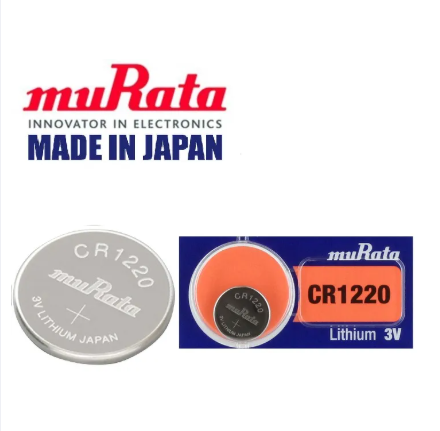 Murata CR1220, CR1220 battery, 3V coin cell, lithium button battery, Murata lithium battery, watch battery, remote battery, electronic battery