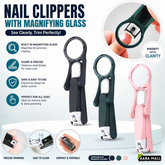 Nail Clippers with Magnifying Glass | Precision Grooming Tool for Fingernails & Toenails
