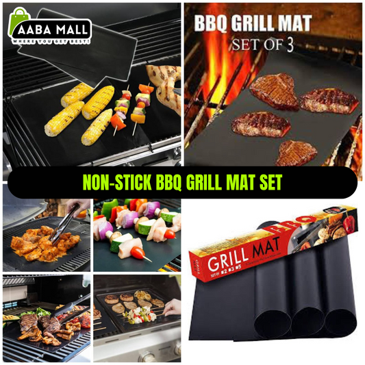 BBQ Grill Mat – Pack of 3 Non-Stick Reusable Mats