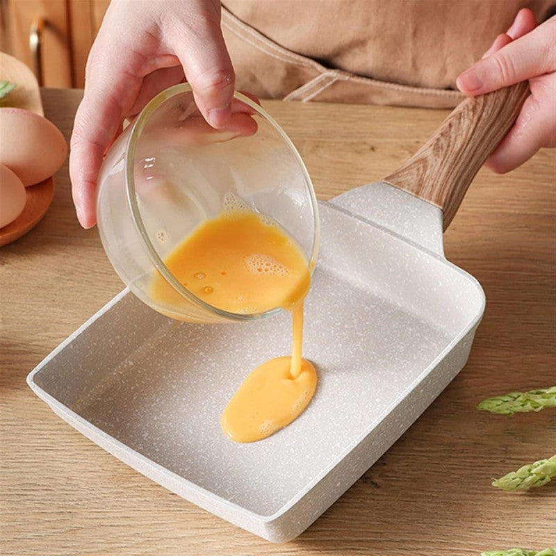 egg frying pan, non stick omelette pan, square frying pan, round frying pan, breakfast cookware, silicone spatula, kitchen cooking tools, non stick cookware, omelette maker