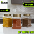 Nut 750GM Plastic Jar ? Premium Airtight Food Storage Container | BPA-Free Transparent Kitchen Jar