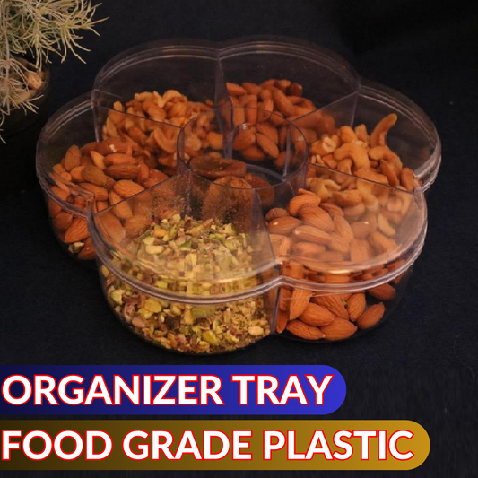 Flower Box Dry Fruit Tray | Transparent Candy Tray & Cosmetic Organizer with Lid – Multipurpose Home Decor Storage Dish