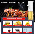 Press type olive oil sprayer mister, glass or plastic spray bottle for cooking, widely used with air fryers, baking, and salad making