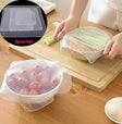 Original Stretch and Fresh Silicone Seal Cover Cling Film Reusable Kitchen, Wraps Pack of 4