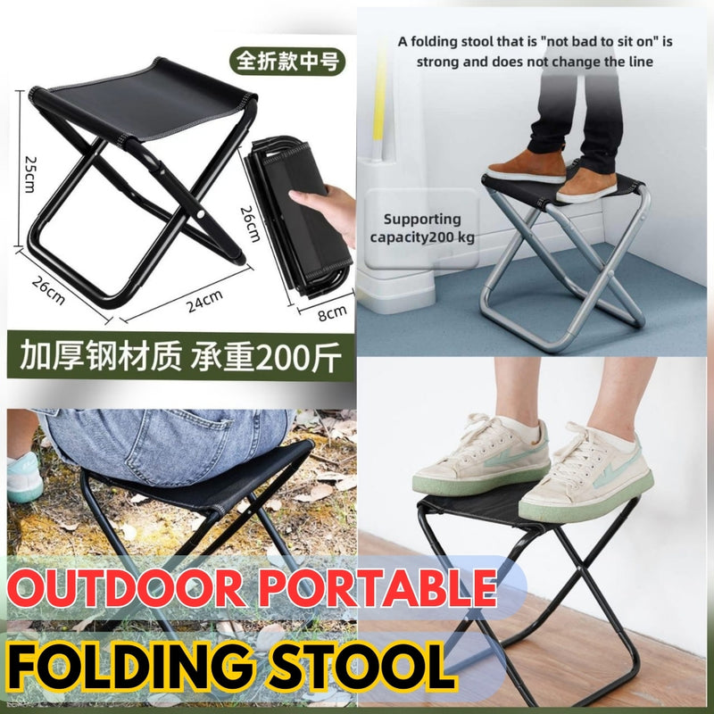 Outdoor Portable Folding Stool Small Bench Fishing Small Stool Travel Camping Mazar Ultralight Folding Chair - AABA MALL