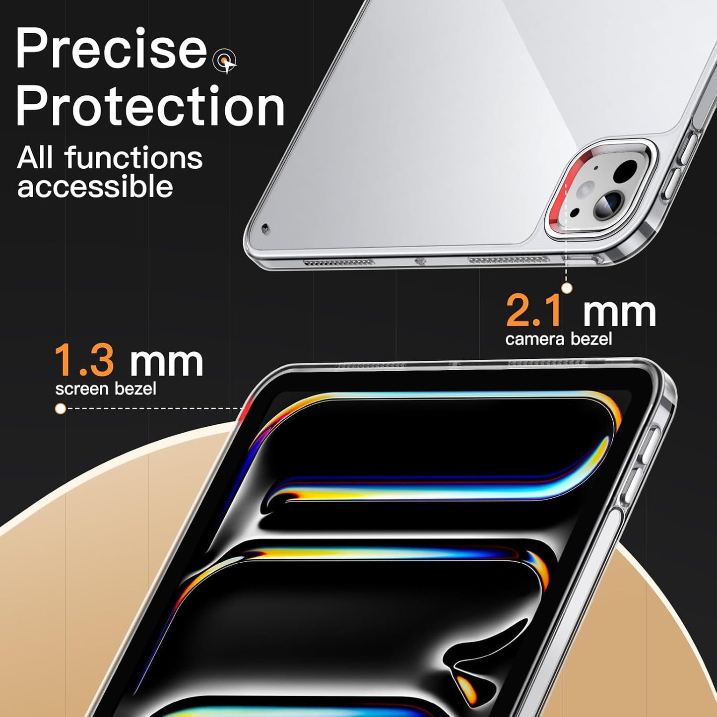 APPLE iPad Pro 11" inch 1st/2nd/3rd/4th Gen 2018/2020/2021/2022 - CLEAR TRANSPARENT BACK CASE