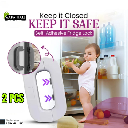 2 Pcs Circle M Refrigerator Lock | Upgraded Child Safety Fridge & Freezer Lock with Strong Adhesive ? No Drilling Needed