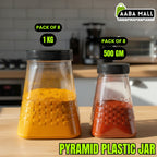 Pyramid Plastic Jar Set ? Premium Airtight Food Storage Containers 1KG & 500GM