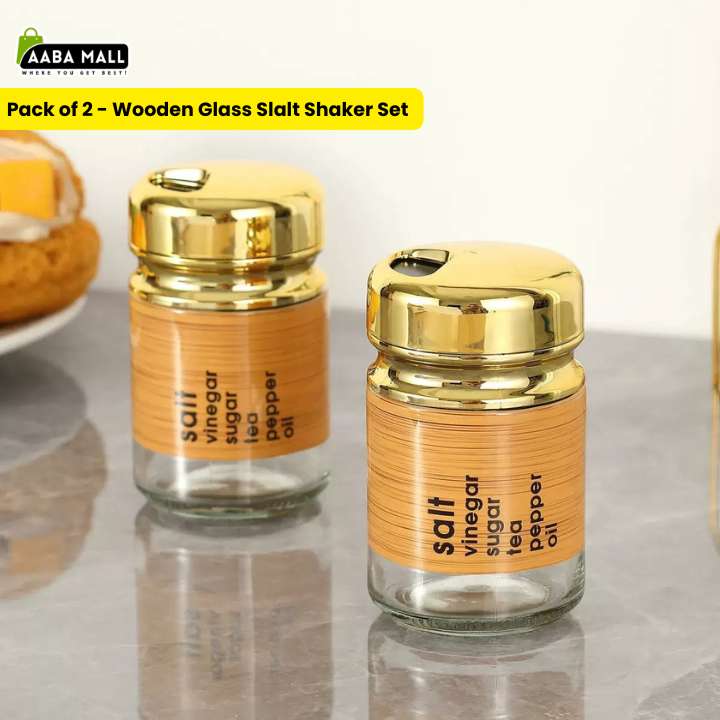 2‑Piece Brown Glass Seasoning Bottle Shaker Set | 100ML Salt & Pepper Shakers | Durable Namak Dani Kitchen Spice Containers