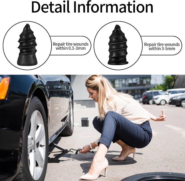 Pack of 10 tubeless tyre repair nails for car and motorcycle