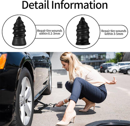 Pack of 10 tubeless tyre repair nails for car and motorcycle