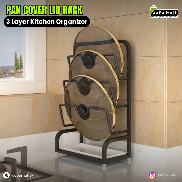 Pan Cover Lid Rack – 3 Layer Kitchen Organizer
