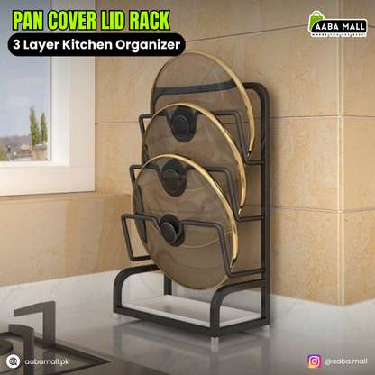 Pan Cover Lid Rack – 3 Layer Kitchen Organizer