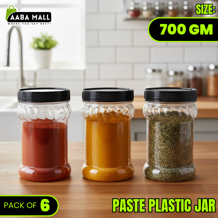 Paste 700 GM Plastic Jar ? Premium Airtight Food Storage Container | BPA-Free Transparent Kitchen Jar - AABA MALL