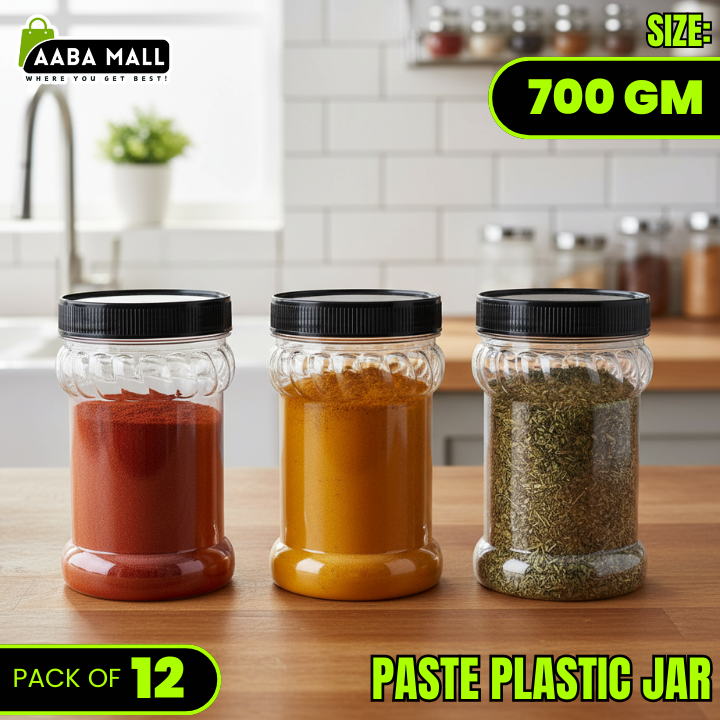 Paste 700 GM Plastic Jar ? Premium Airtight Food Storage Container | BPA-Free Transparent Kitchen Jar - AABA MALL