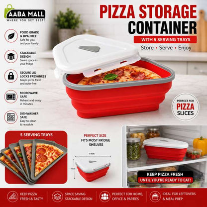 Pizza Storage Container With 5 Serving Trays | Airtight BPA‑Free Food Storage