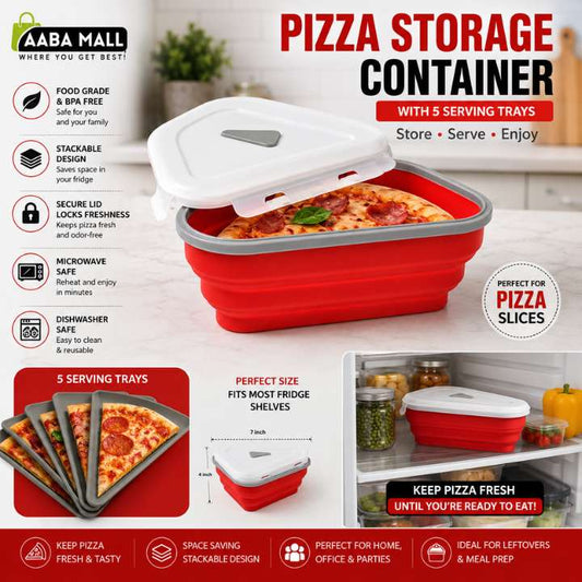 Pizza Storage Container With 5 Serving Trays | Airtight BPA‑Free Food Storage