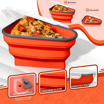 Pizza Storage Container With 5 Serving Trays | Airtight Reusable BPA‑Free Food Storage Box | Leftover Pizza Fridge Box