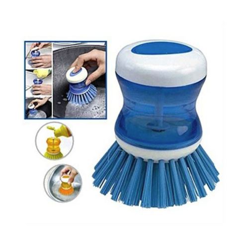 Plastic Cleaning Brush with Soap Dispenser for Kitchen