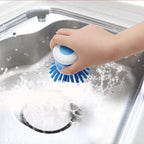Plastic Cleaning Brush with Soap Dispenser for Kitchen - AABA MALL