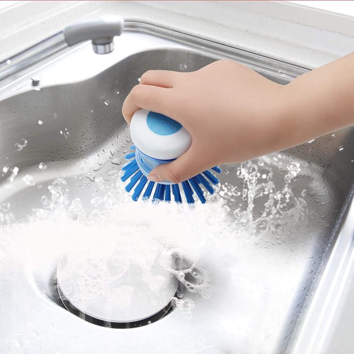 Plastic Cleaning Brush with Soap Dispenser for Kitchen - AABA MALL