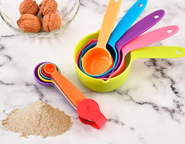 colorful plastic kitchen measuring tools set