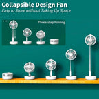 Rechargeable Height Adjustable 2 in 1 Pedestal and Table Fan Portable Fan Air Cooler Outdoor Indoor Travel - AABA MALL
