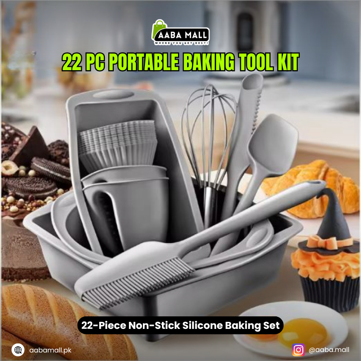22 piece silicone baking set non stick