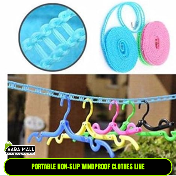 Portable Windproof Clothes Line ? Non-Slip Travel Laundry Line for ...