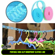 Portable Non-Slip Windproof Clothes Line ? Travel Laundry Drying Rope for Indoor & Outdoor Use