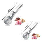 Portable Stainless Steel Ice Cream Scoop Spoon with Trigger & Comfortable Handle – Perfect for DIY Ice Cream, Fruit & Cookies