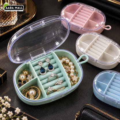 Portable Transparent Travel Jewelry Organizer Box | Mini Jewelry Storage Case for Rings, Earrings, Necklaces & Accessories