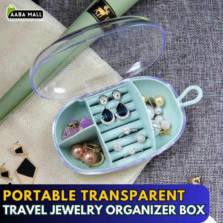Portable Transparent Travel Jewelry Organizer Box | Mini Jewelry Storage Case for Rings, Earrings, Necklaces & Accessories