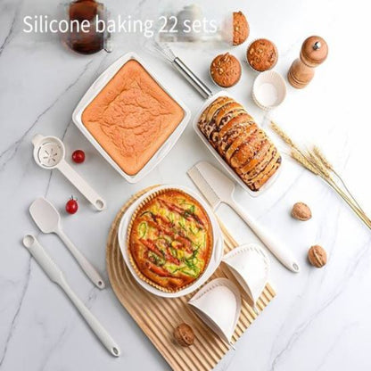 22 piece silicone baking set non stick