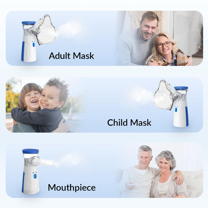 Portable handheld mesh nebulizer for adults and kids