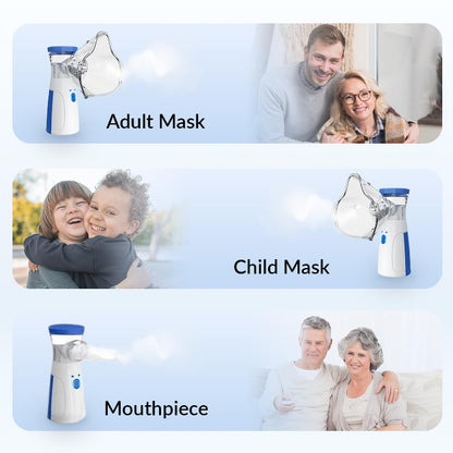 Portable handheld mesh nebulizer for adults and kids