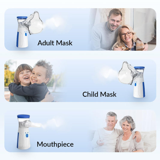 Portable handheld mesh nebulizer for adults and kids
