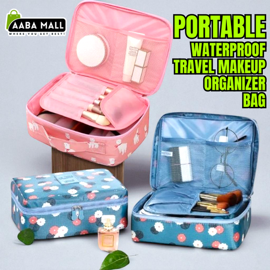 Portable Waterproof Travel Makeup Organizer Cosmetic Bag | Makeup & Cosmetic Organizer Case for Men and Women – Portable Bathroom Storage Pouch