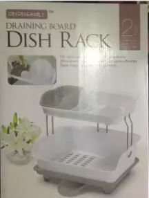 Double Layer Plates Dishes Drain Rack Kitchen Storage Rack