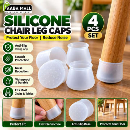 Premium Silicone Chair Leg Caps Anti-Slip Furniture Feet Covers | Table & Chair Leg Protectors | Rubber Floor Protectors | Noise Reduction Pads | Scratch Resistant Furniture Sliders | Waterproof Chair Leg Covers (4 Pcs Set)