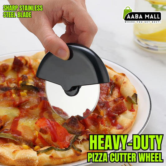 pizza cutter wheel, stainless steel pizza slicer, cake slicer, pie cutter, bread slicer, roller pizza cutter, heavy-duty pizza cutter, sharp pizza cutter, large pizza cutter tool, kitchen accessories.