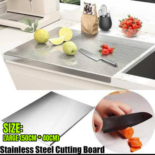 Stainless Steel Chopping Board | Non-Stick Cutting Board for Vegetables, Meat & Fruits | Easy-Clean, Odor-Free, Durable Kitchen Prep Platform