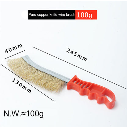 Pure Copper Wire Brush Knife Type Industrial Cleaning Brush | Multi-Function Stainless Steel Handle Copper Brush