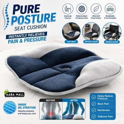 Pure Posture Seat Cushion | Car Seat Cushions | Chair Cushions for Pain Relief & Comfort