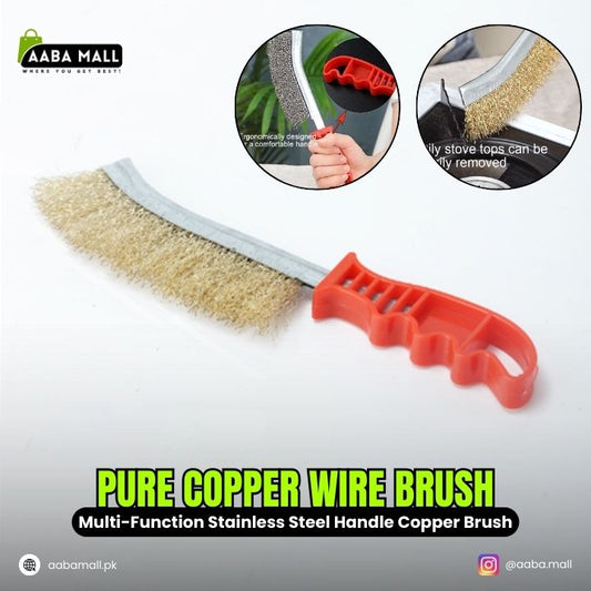 Pure Copper Wire Brush Knife Type Industrial Cleaning Brush | Multi-Function Stainless Steel Handle Copper Brush