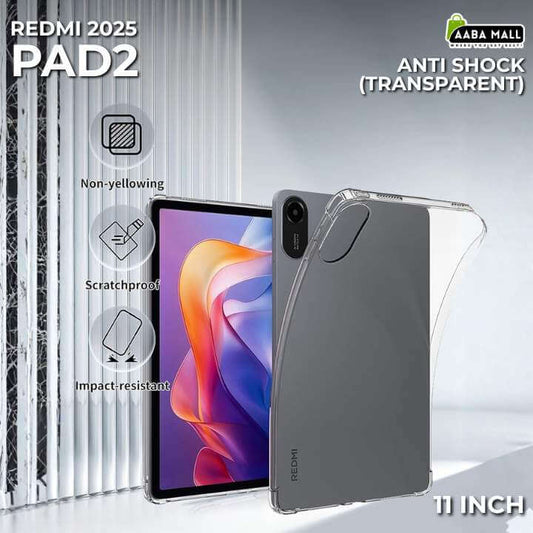 Xiaomi Redmi Pad 2 11 Inch Transparent Case – Slim, Lightweight Soft TPU Anti‑Shock Cover with Raised Edge Protection