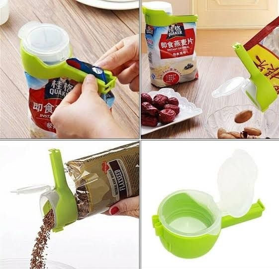 2 Pcs POUR SEAL Packaging Sealing Clip For Kitchen Plastic Snack Sealing Clip Kitchen Gadget