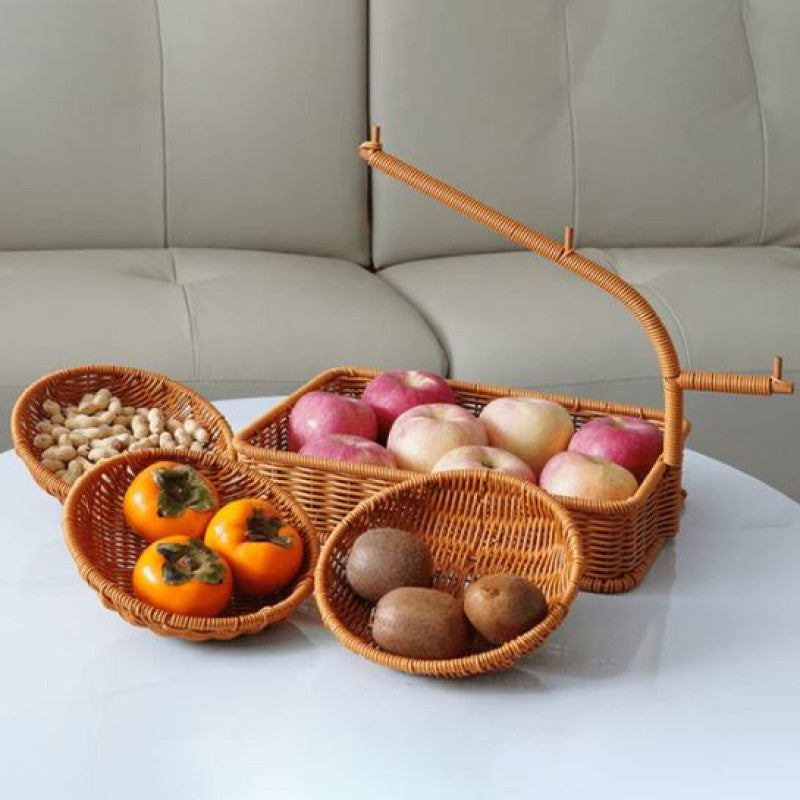 Creative rattan kitchen organizer basket