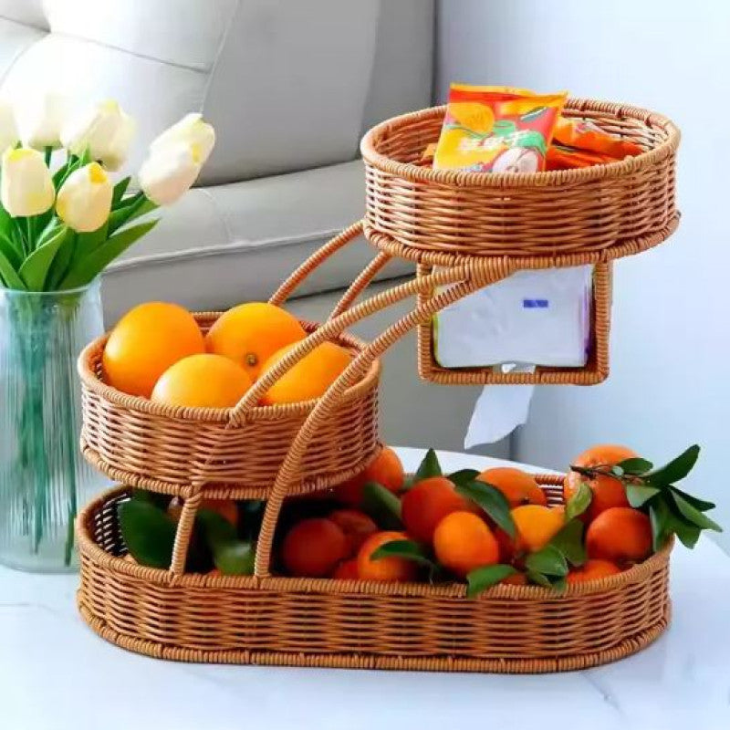 Multi-layer decorative fruit plate kitchen organizer