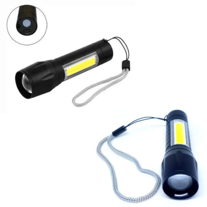 Rechargeable Handy Pocket Torch with Lamp – USB Flashlight for Camping & Cave Exploration